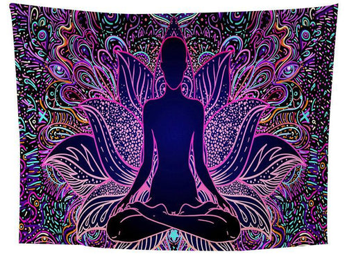 Create a Calm Mindset with This Minimalist Meditation Line Tapestry