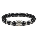 Handcrafted Natural Stone Owl Bead Bracelet