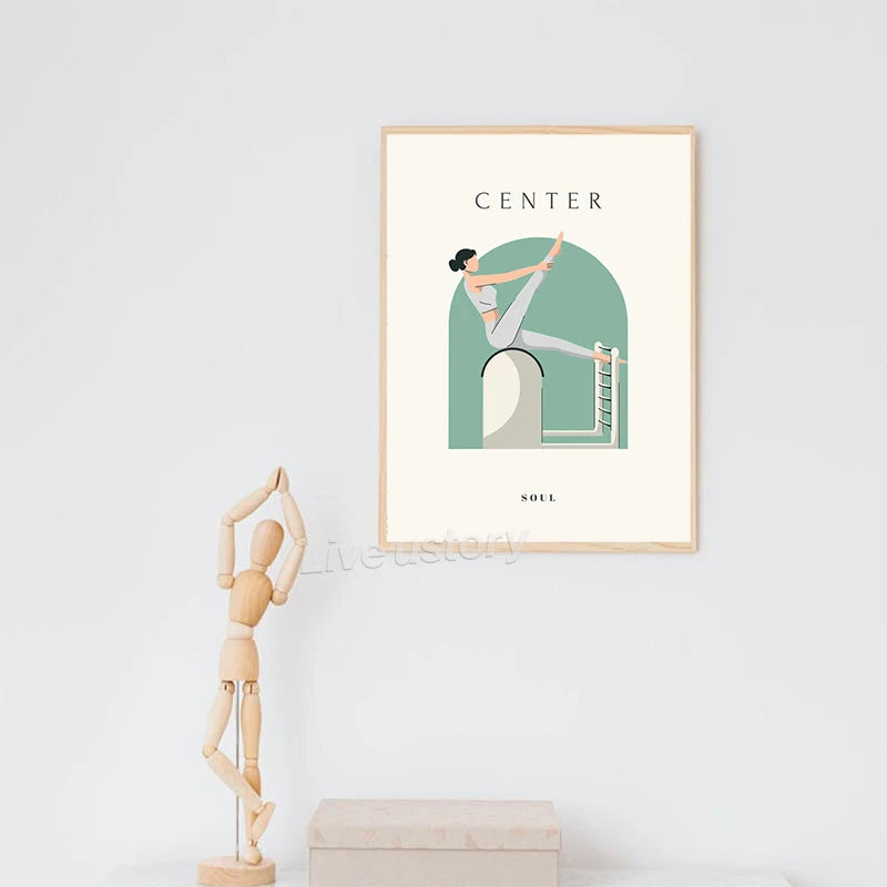 Minimalist Yoga Asana Line Art Canvas Print