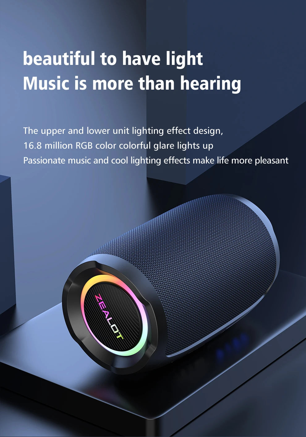 Portable 20W Bluetooth Speaker with 360° Stereo Sound