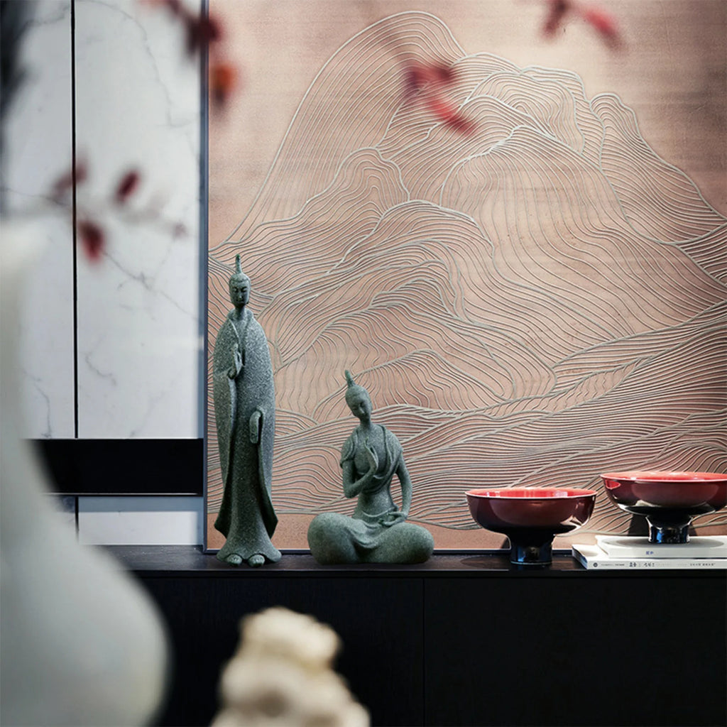 Natural Stone Meditating Buddha Sculpture
