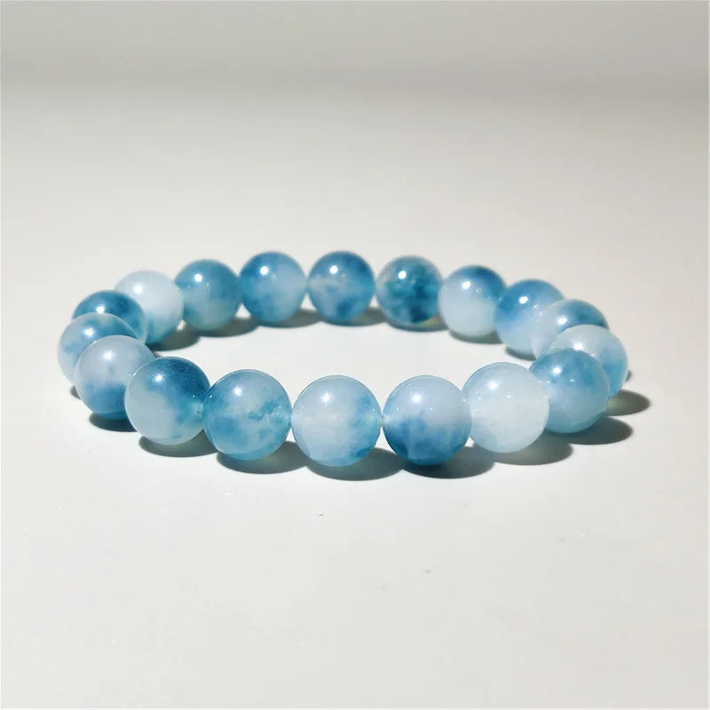 Blue Chalcedony Beaded Meditation Bracelet