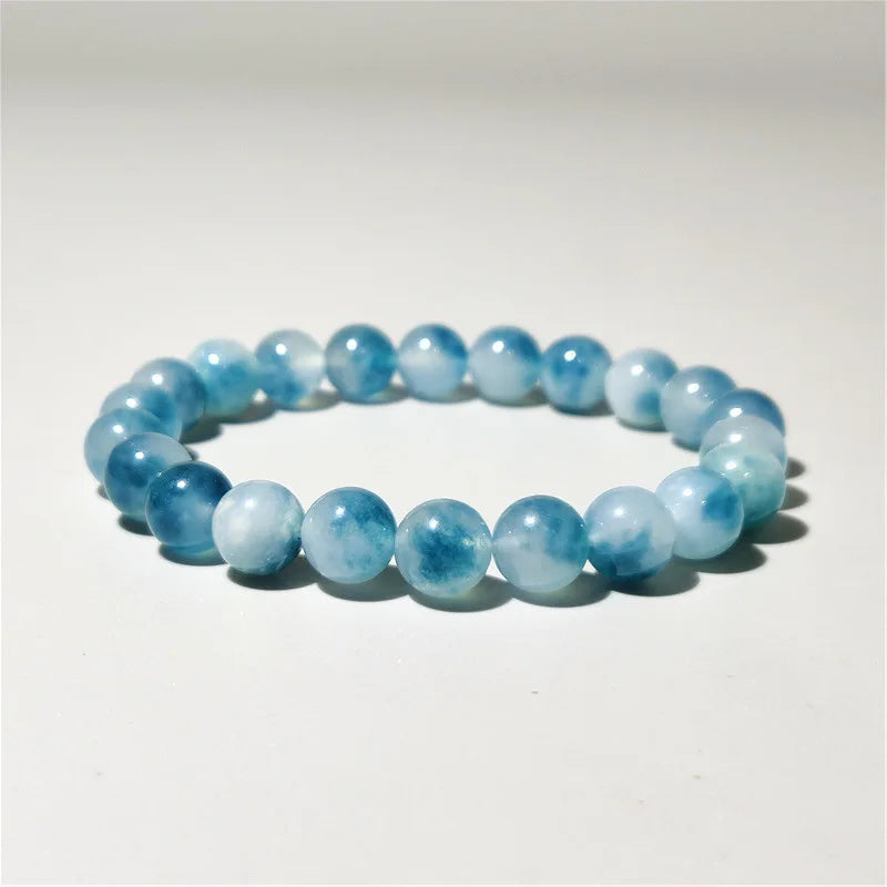 Blue Chalcedony Beaded Meditation Bracelet