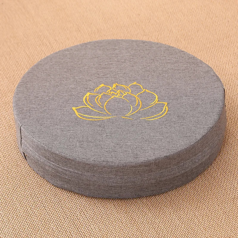 Round Linen Meditation Cushion