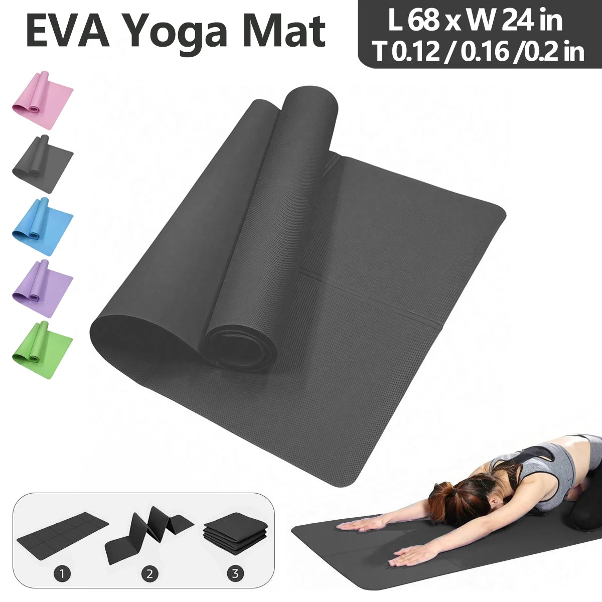 Foldable EVA Travel Yoga Mat