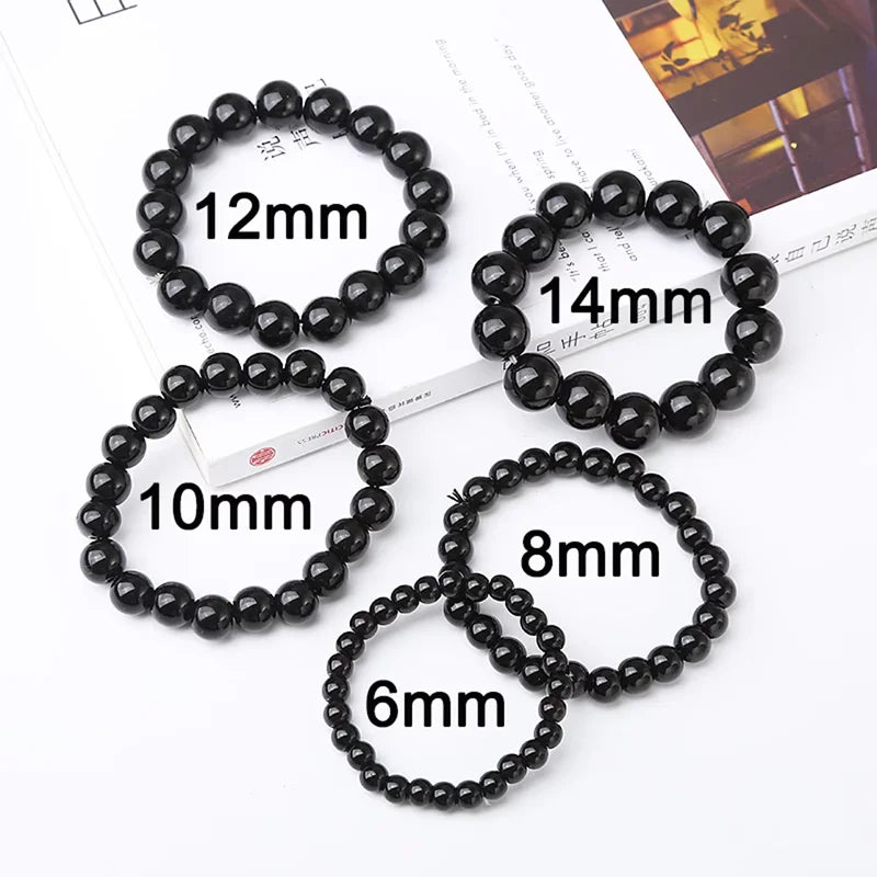 Handmade Black Obsidian Beaded Bracelet