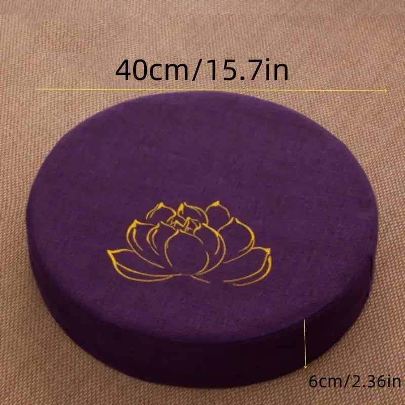 Round Linen Meditation Cushion