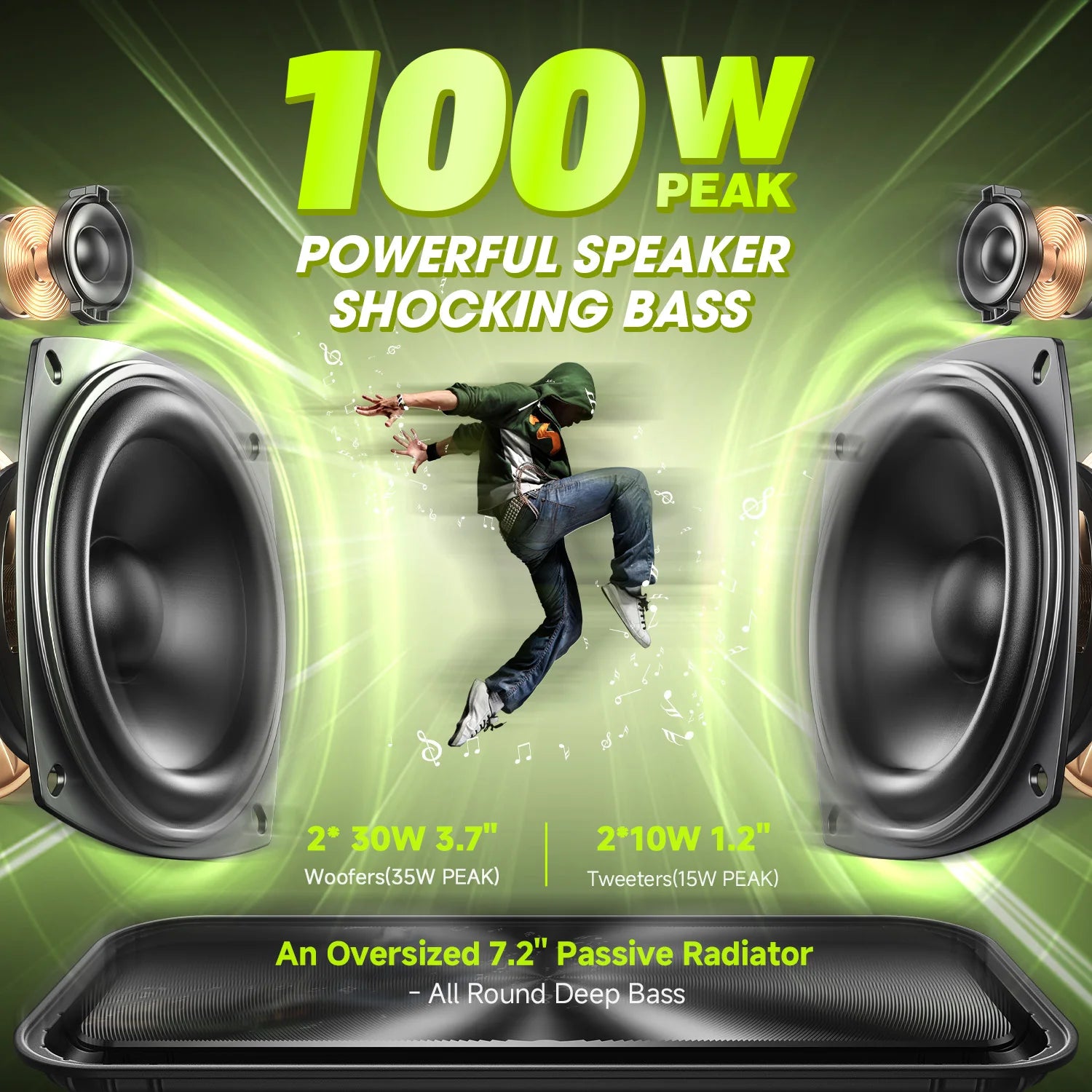 W-KING D9-1 Premium Portable Bluetooth Speaker System 100W