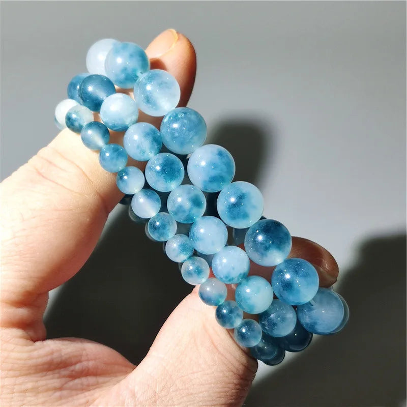 Blue Chalcedony Beaded Meditation Bracelet