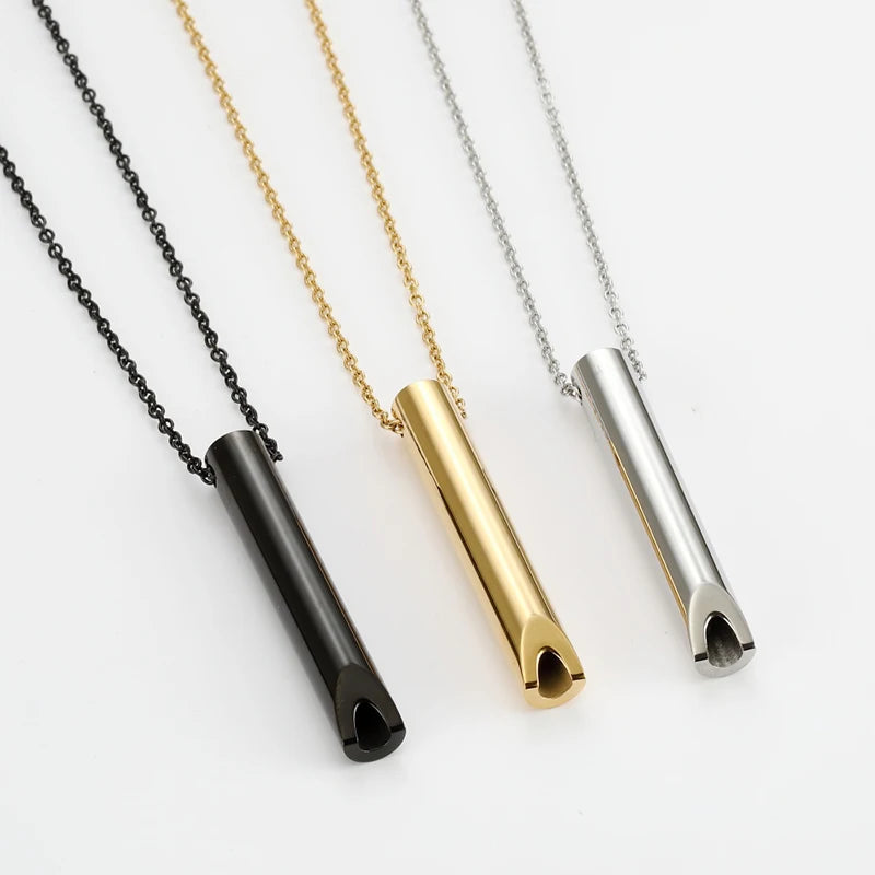 Stainless Steel Mindfulness Whistle Pendant