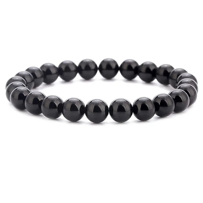 Handmade Black Obsidian Beaded Bracelet