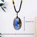 Natural Labradorite Crystal Pendant Necklace
