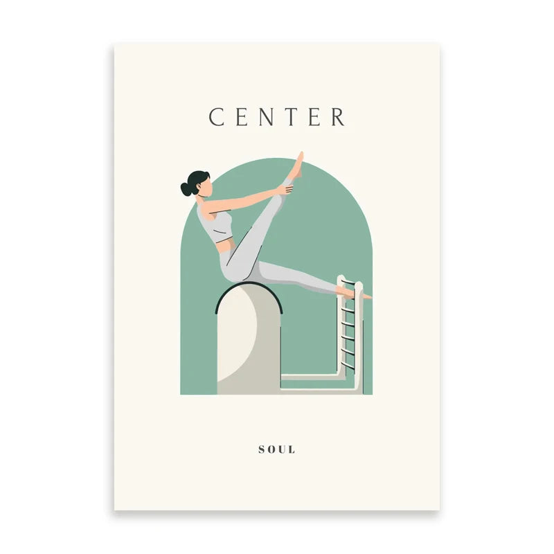 Minimalist Yoga Asana Line Art Canvas Print