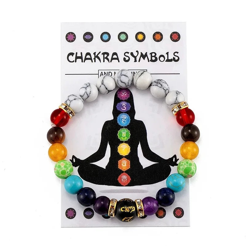Natural Volcanic Stone Elastic Beaded Bracelet