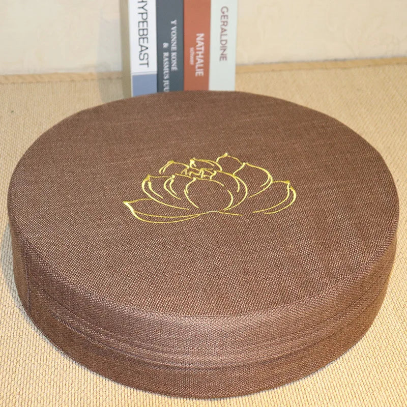 Round Linen Meditation Cushion
