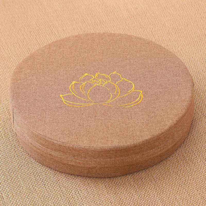 Round Linen Meditation Cushion
