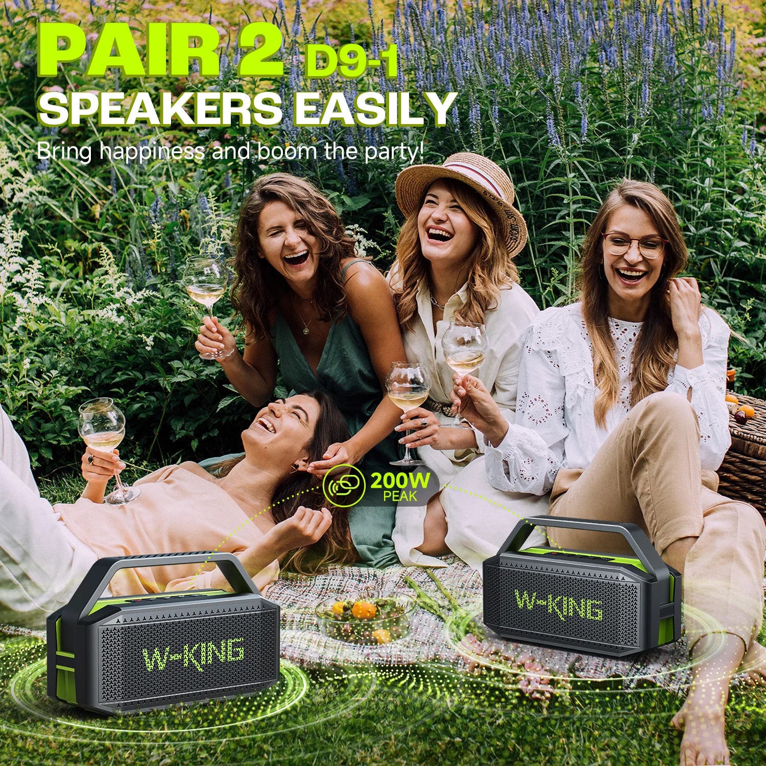W-KING D9-1 Premium Portable Bluetooth Speaker System 100W