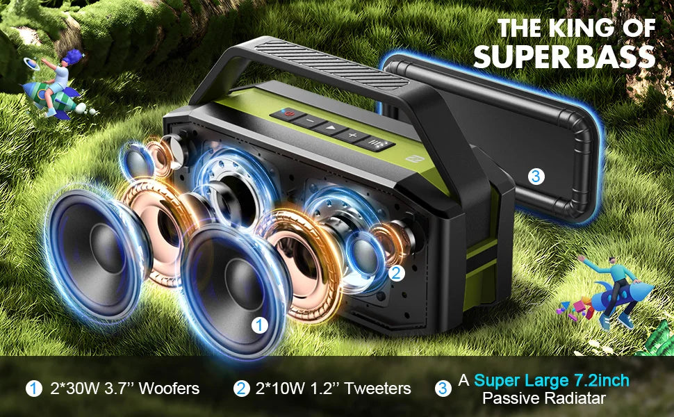 W-KING D9-1 Premium Portable Bluetooth Speaker System 100W