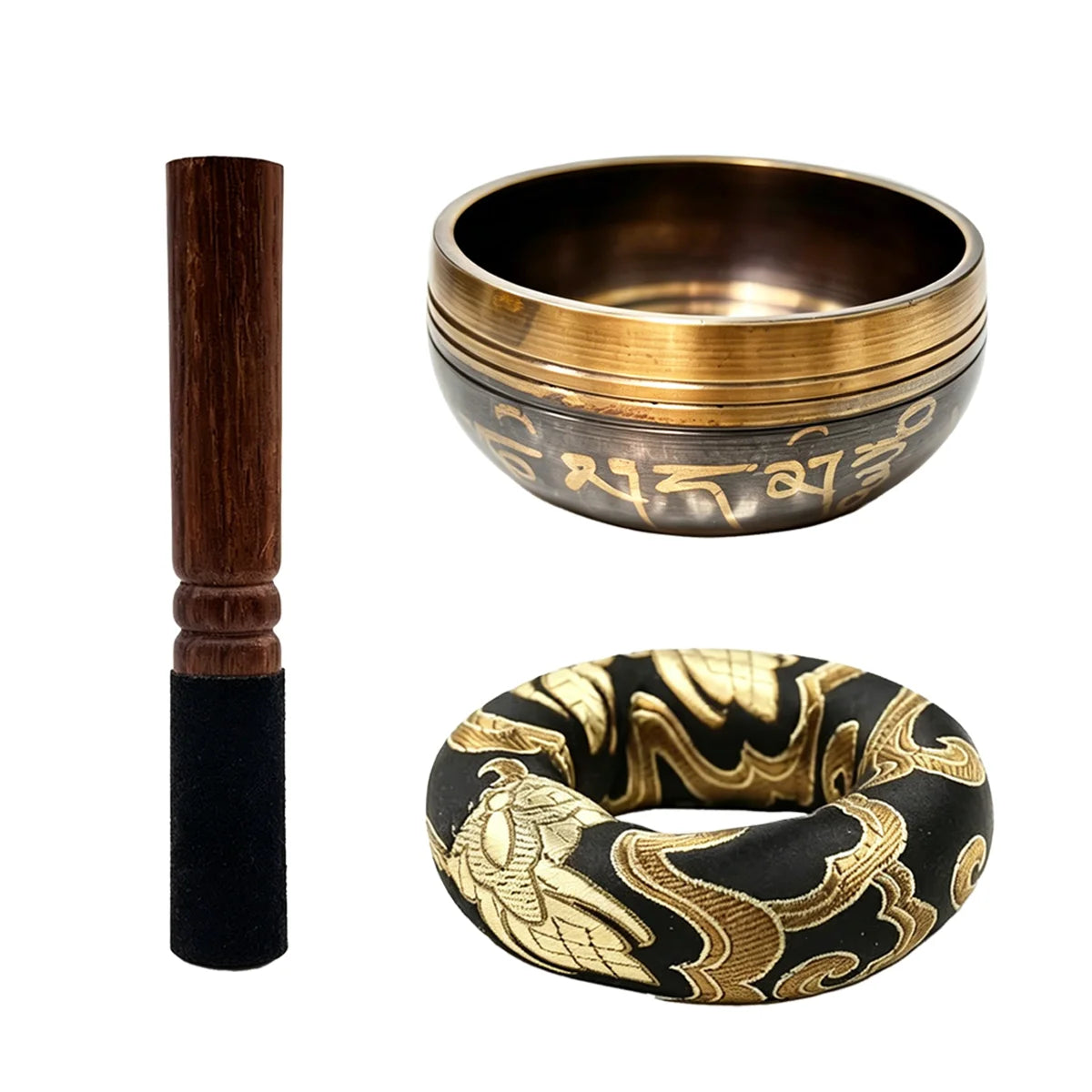 Handcrafted Bronze Lotus Singing Bowl Set