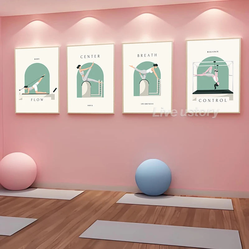 Minimalist Yoga Asana Line Art Canvas Print