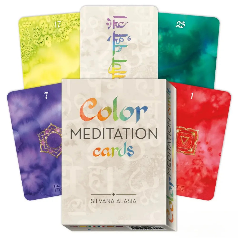 Monochrome Watercolour Meditation Cards – Set of 36
