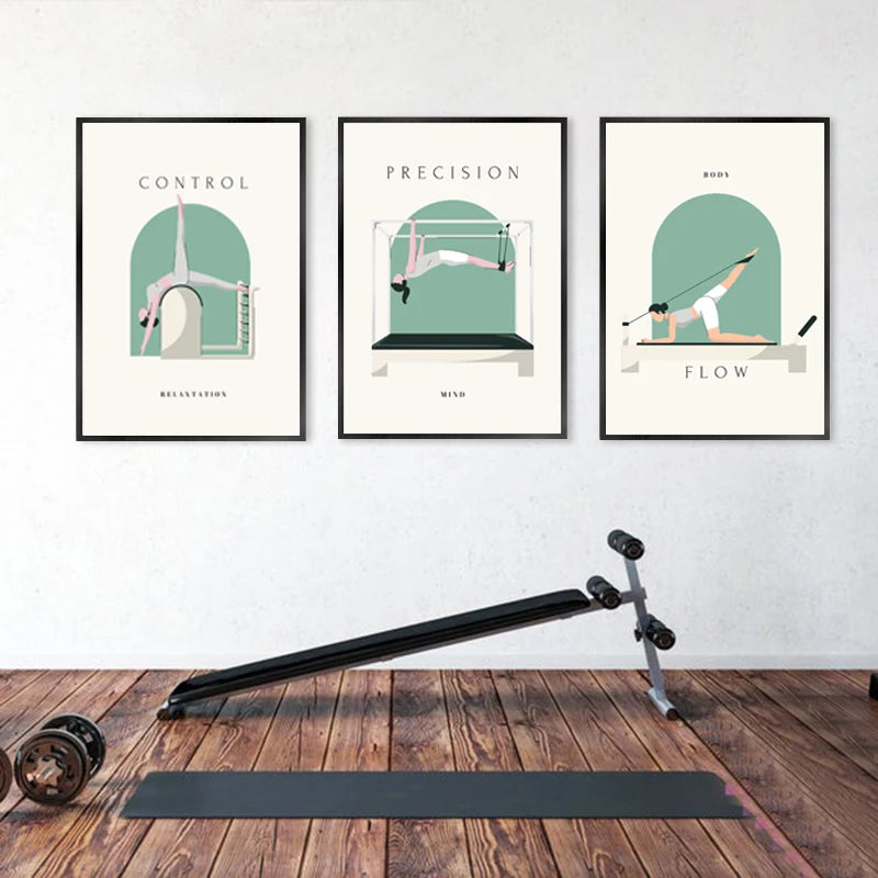 Minimalist Yoga Asana Line Art Canvas Print