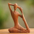 Handmade Suar Wood Yoga Pose Sculpture