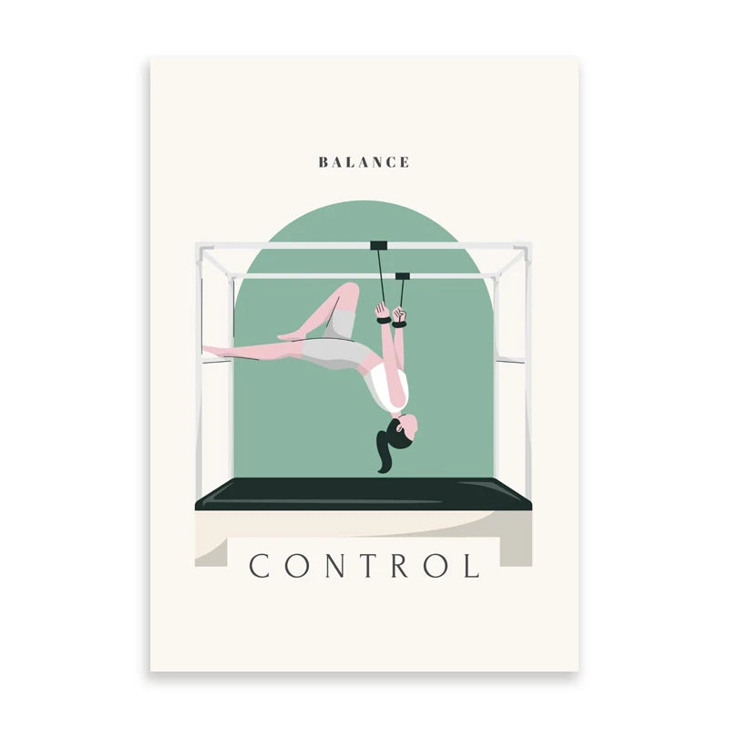 Minimalist Yoga Asana Line Art Canvas Print