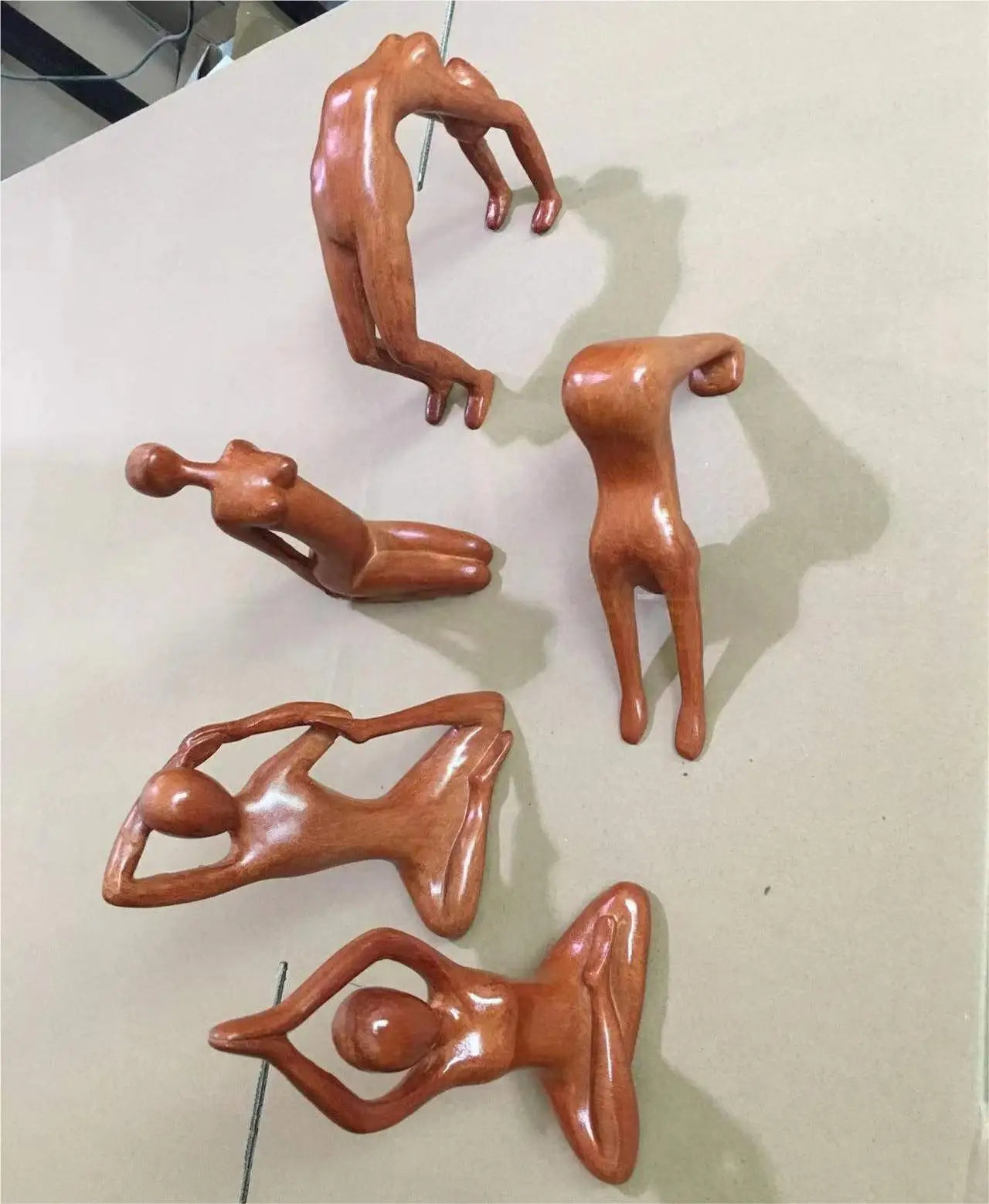 Handmade Suar Wood Yoga Pose Sculpture