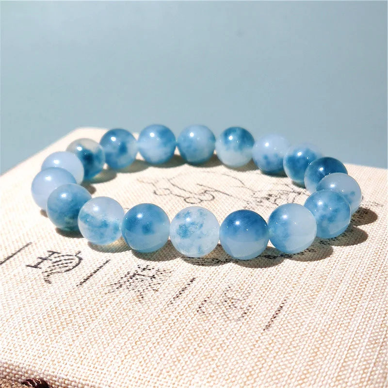 Blue Chalcedony Beaded Meditation Bracelet