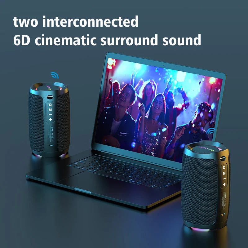 Portable 20W Bluetooth Speaker with 360° Stereo Sound