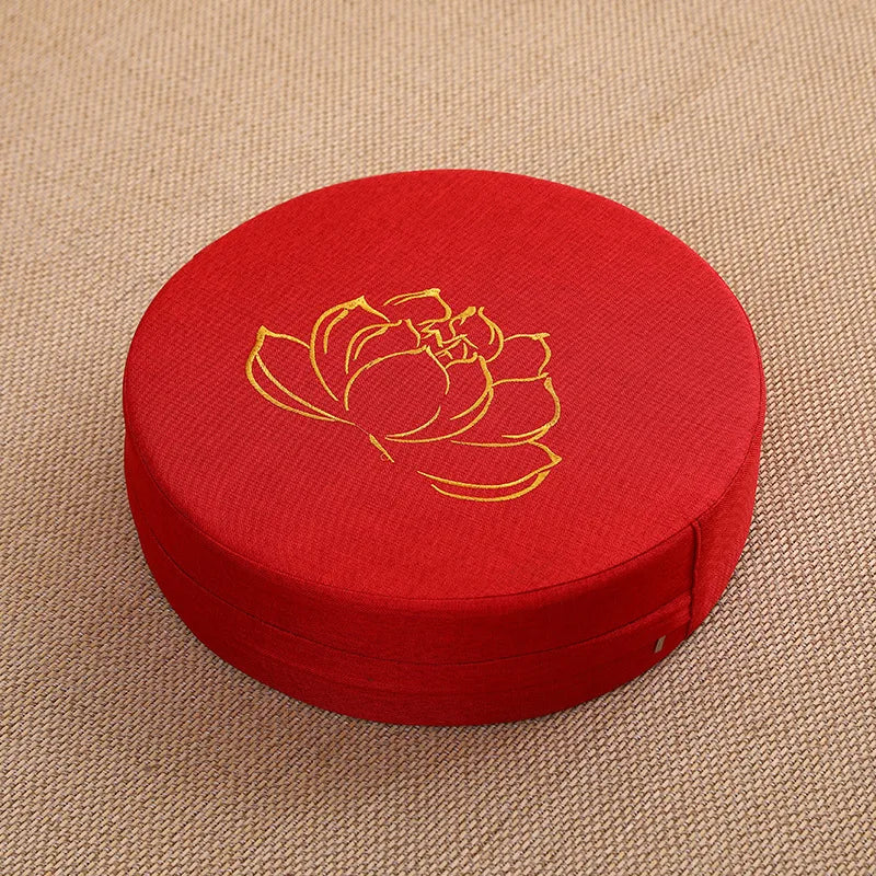 Round Linen Meditation Cushion