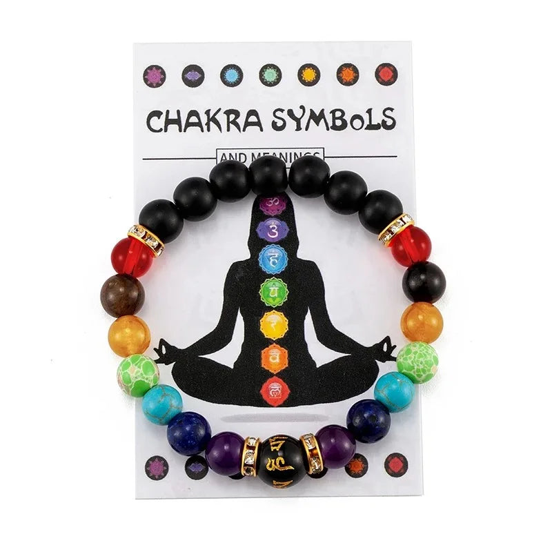 Natural Volcanic Stone Elastic Beaded Bracelet