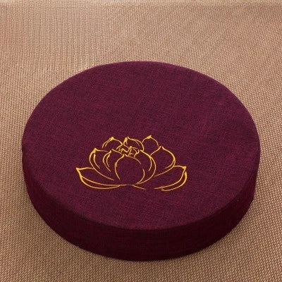 Round Linen Meditation Cushion