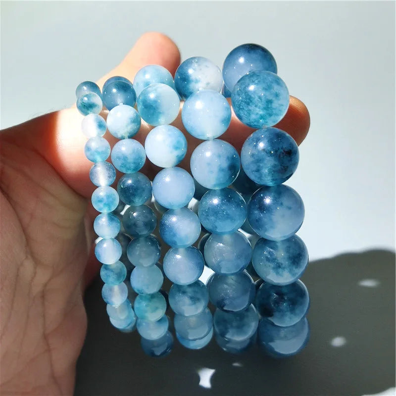 Blue Chalcedony Beaded Meditation Bracelet