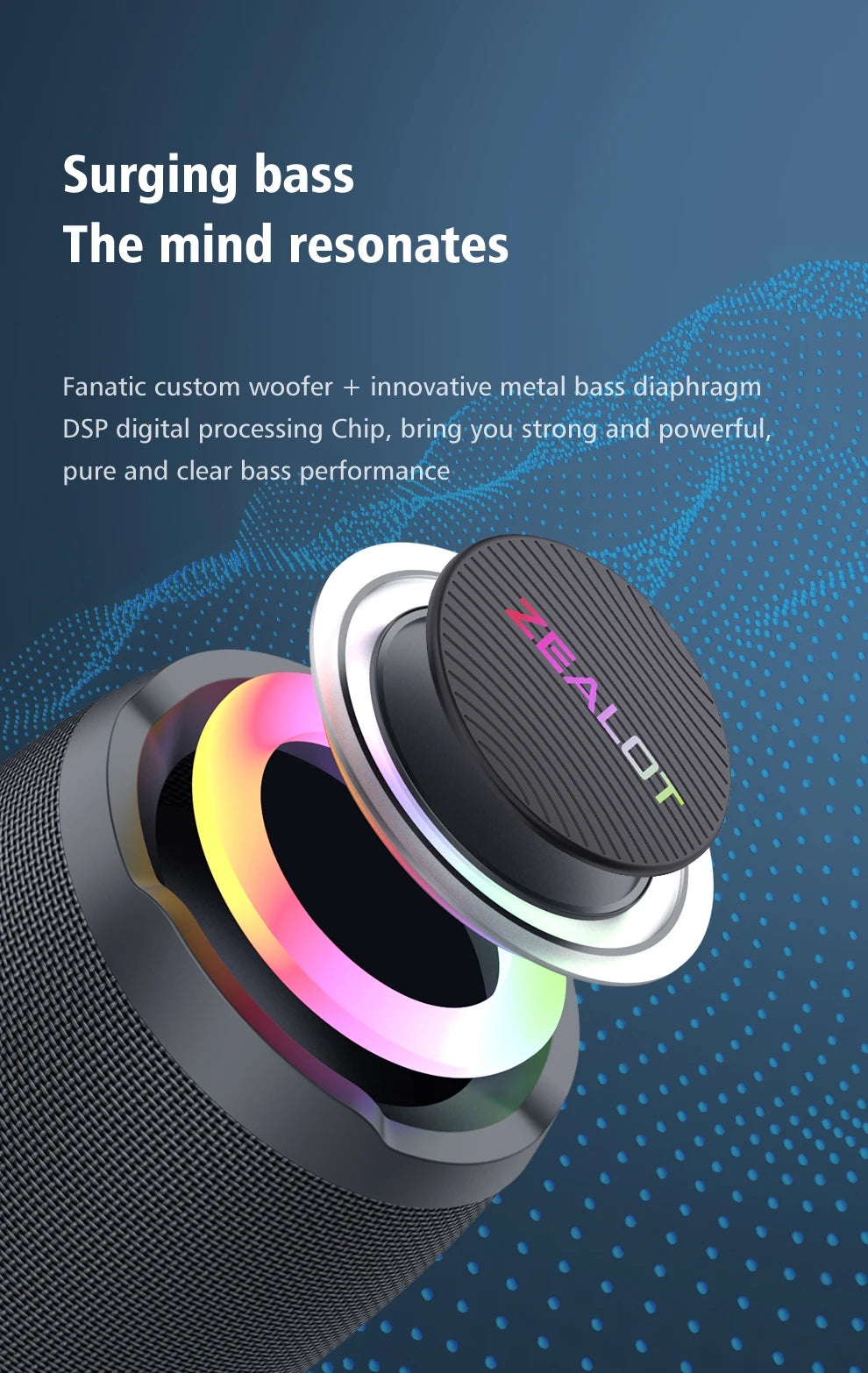 Portable 20W Bluetooth Speaker with 360° Stereo Sound