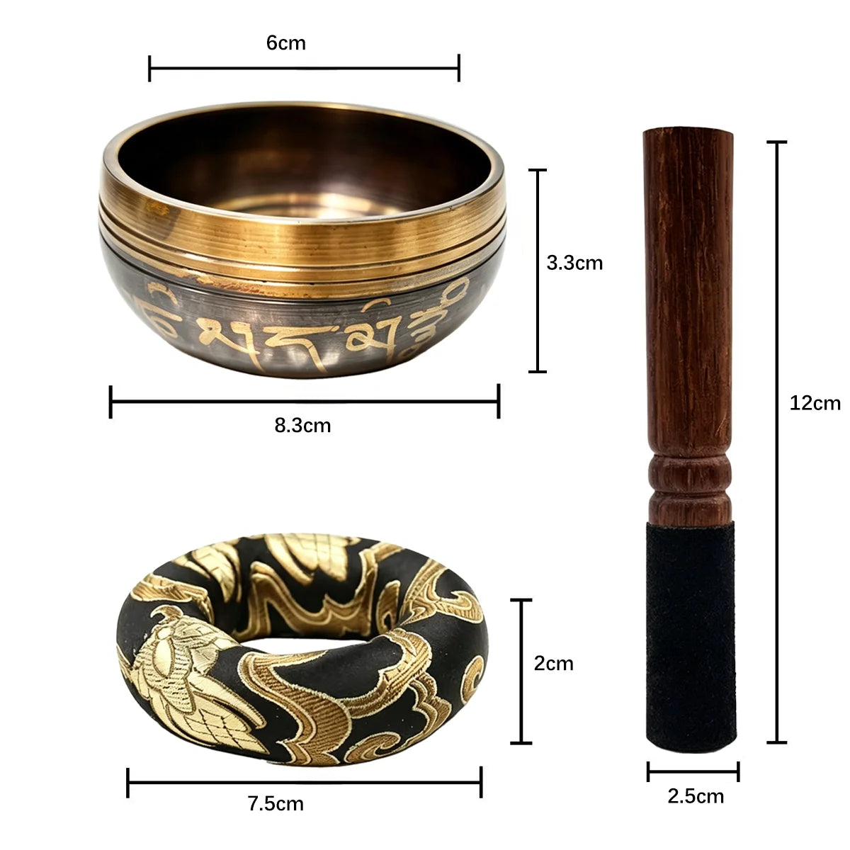 Handcrafted Bronze Lotus Singing Bowl Set