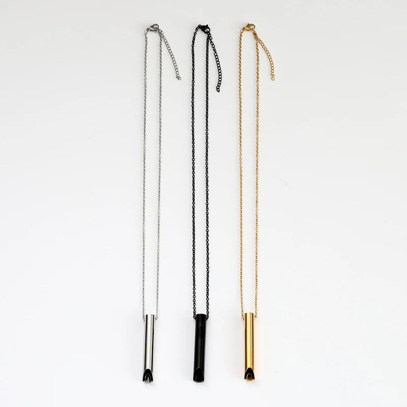 Stainless Steel Mindfulness Whistle Pendant