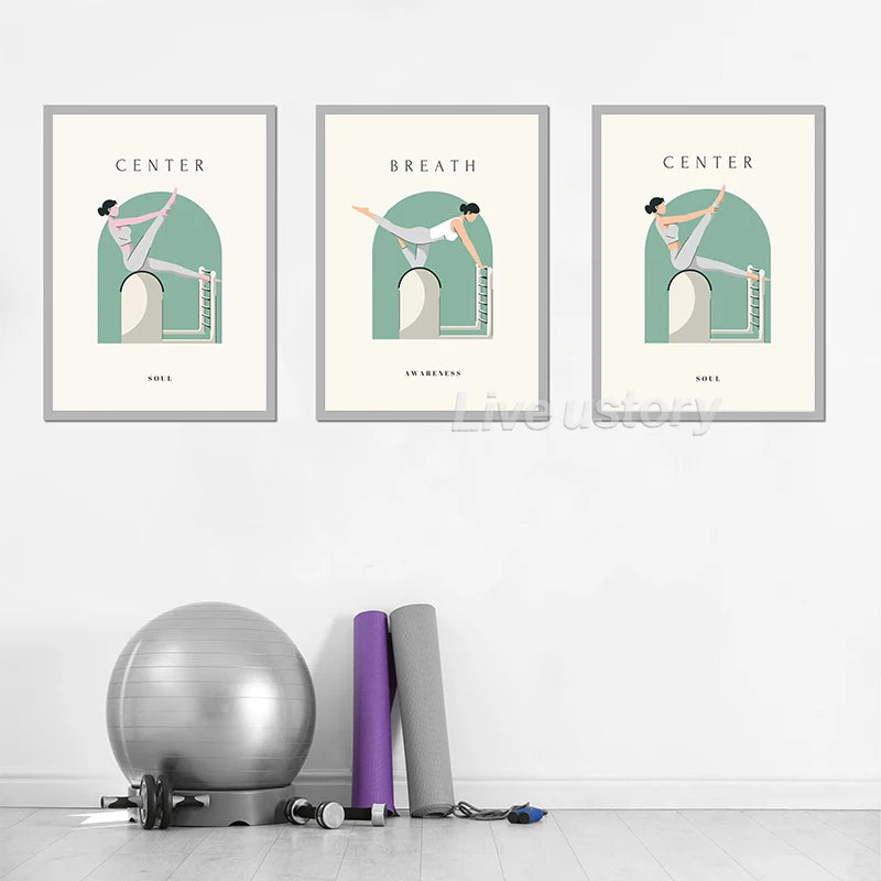 Minimalist Yoga Asana Line Art Canvas Print