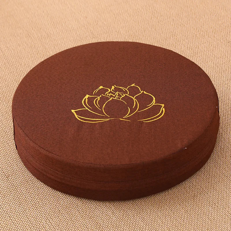 Round Linen Meditation Cushion