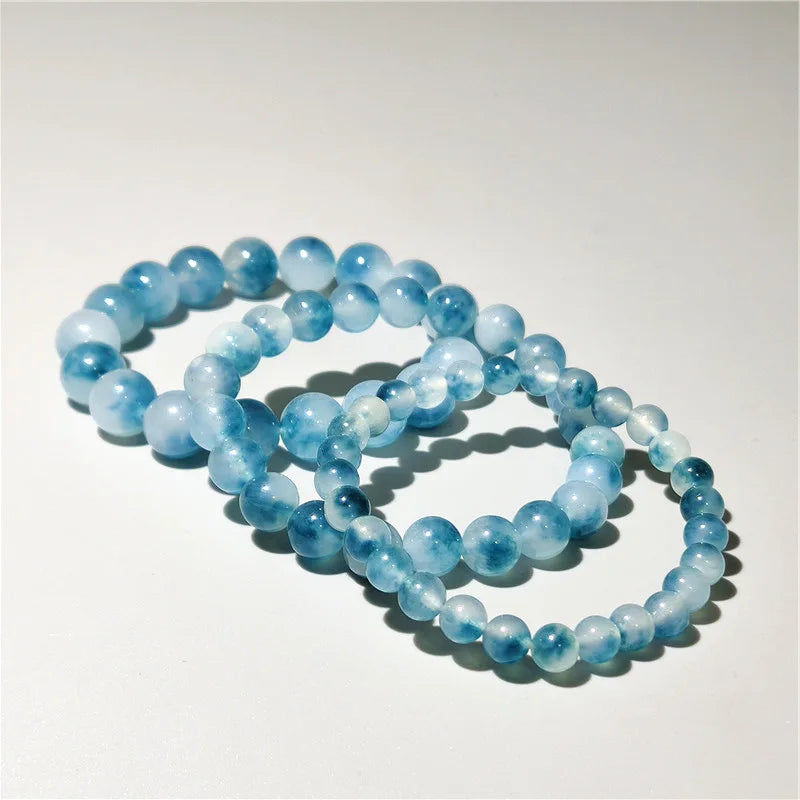 Blue Chalcedony Beaded Meditation Bracelet