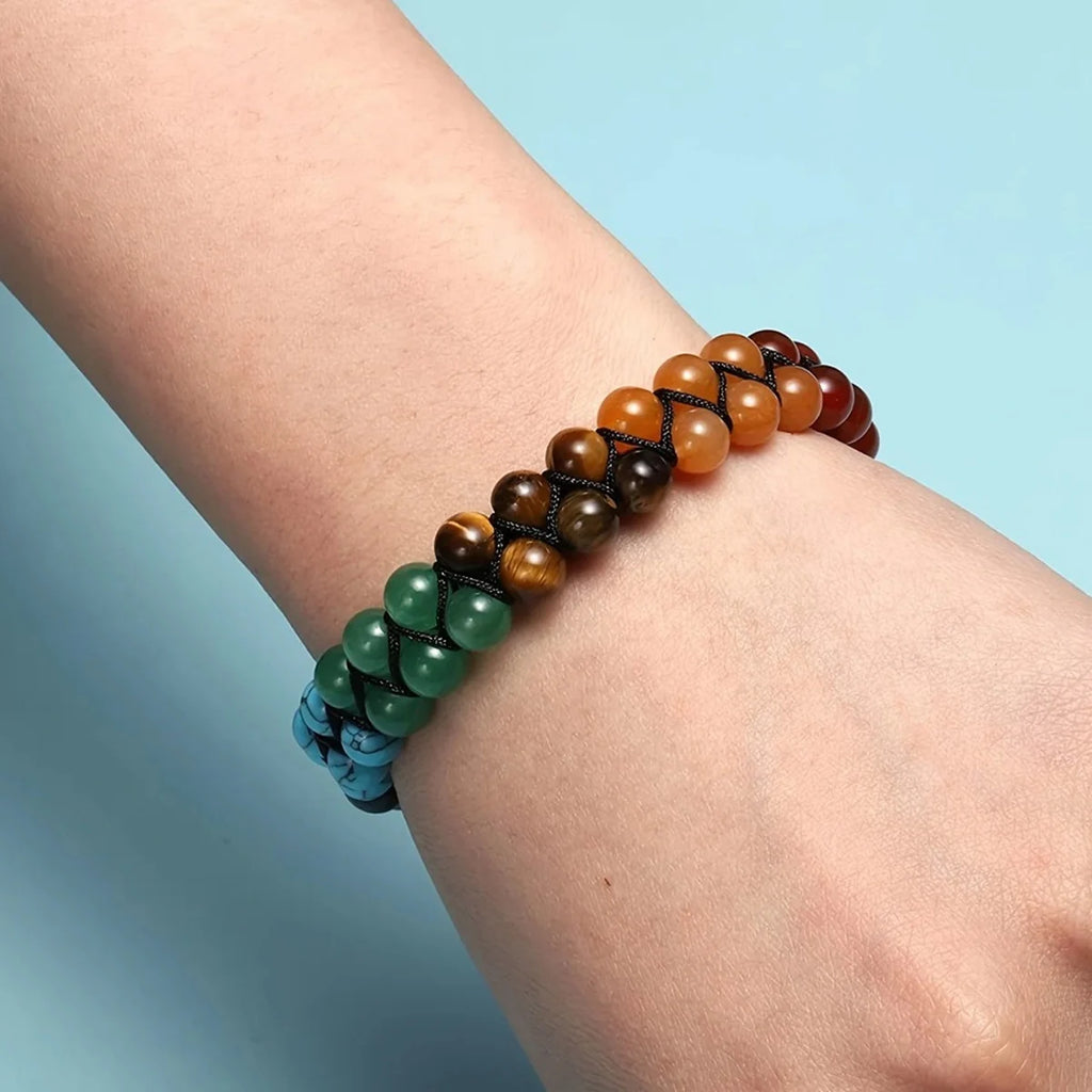 Adjustable Black Stone Bead Meditation Bracelet