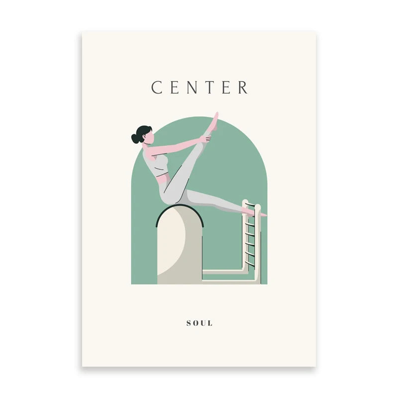 Minimalist Yoga Asana Line Art Canvas Print