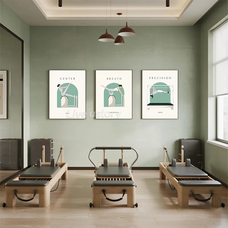 Minimalist Yoga Asana Line Art Canvas Print