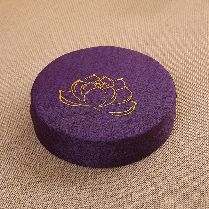 Round Linen Meditation Cushion