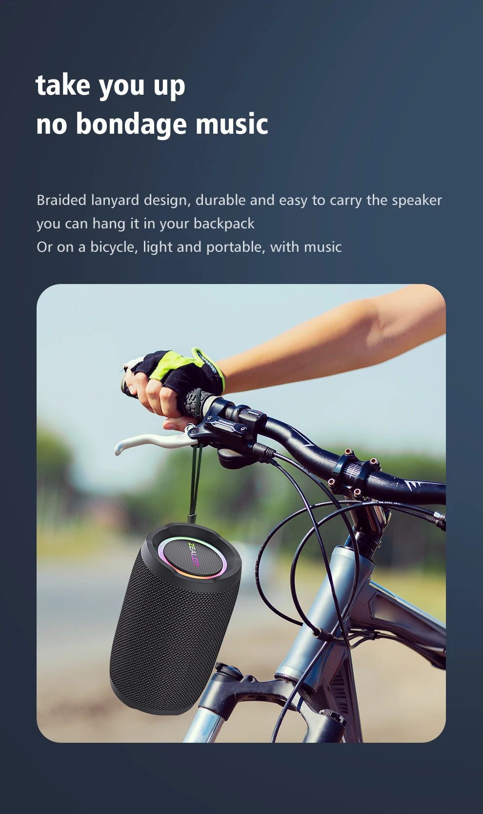 Portable 20W Bluetooth Speaker with 360° Stereo Sound