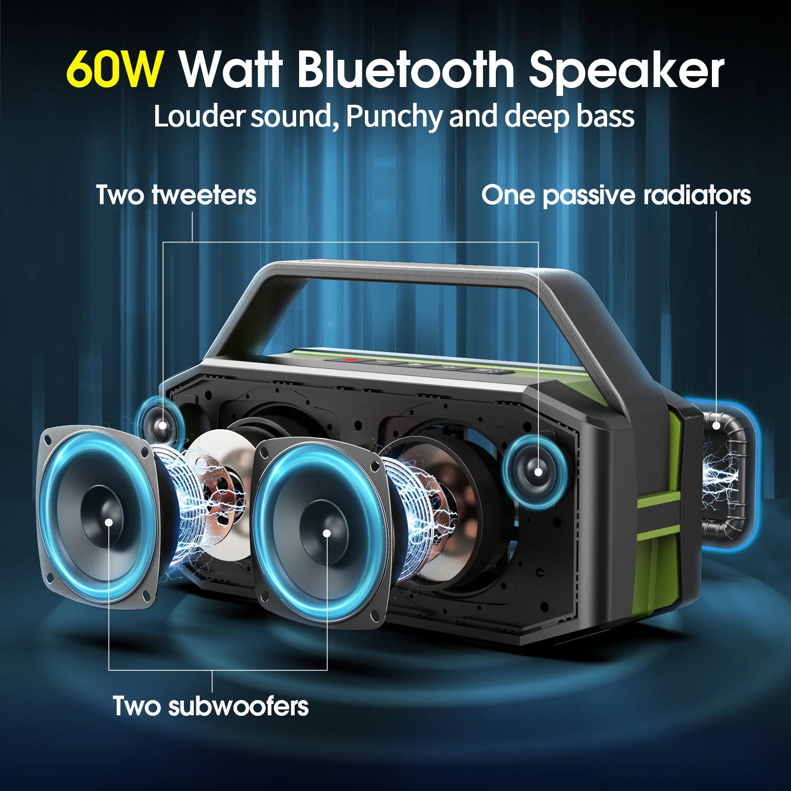 W-KING D9-1 Premium Portable Bluetooth Speaker System 100W