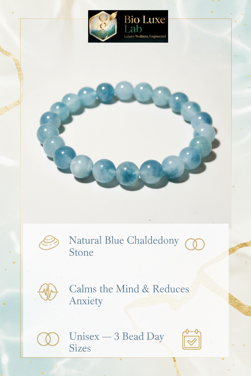 Blue Chalcedony Meditation Bracelet Pinterest Infographic